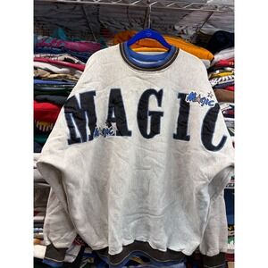 Vintage 90s spell out Orlando Magic Sweatshirt Mens XXL Grey NBA 90s USA Made